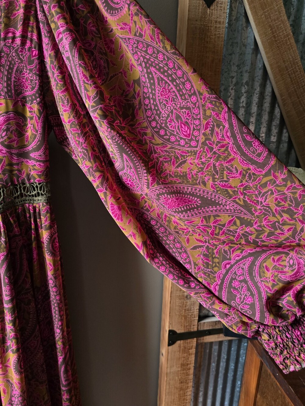 Free People Folklore Paisley Maxi Dress Rust Plum Nwot - Picture 7 of 10
